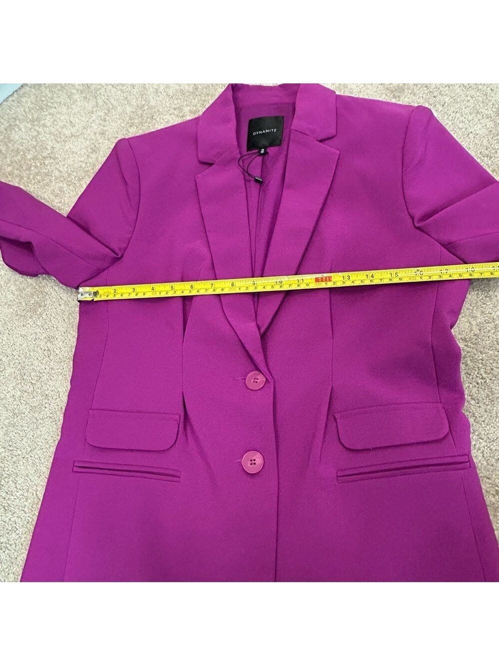 Dynamite magenta purple tailored single breasted blazer Sz M NWOT - Picture 5 of 10